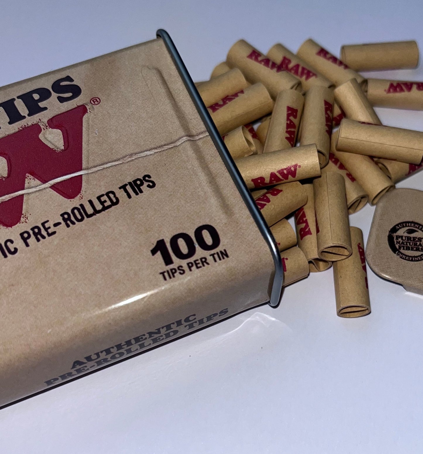 100 RAW Pre-Rolled Tips in a Tin